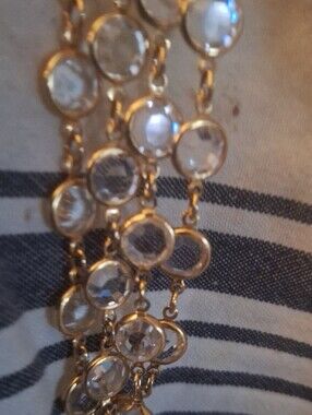 Gold Crystal Bezel Necklace
